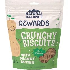 Natural Balance Pet Foods Rewards Crunchy Biscuits Dog Treats - Peanut Butter - 14 Oz