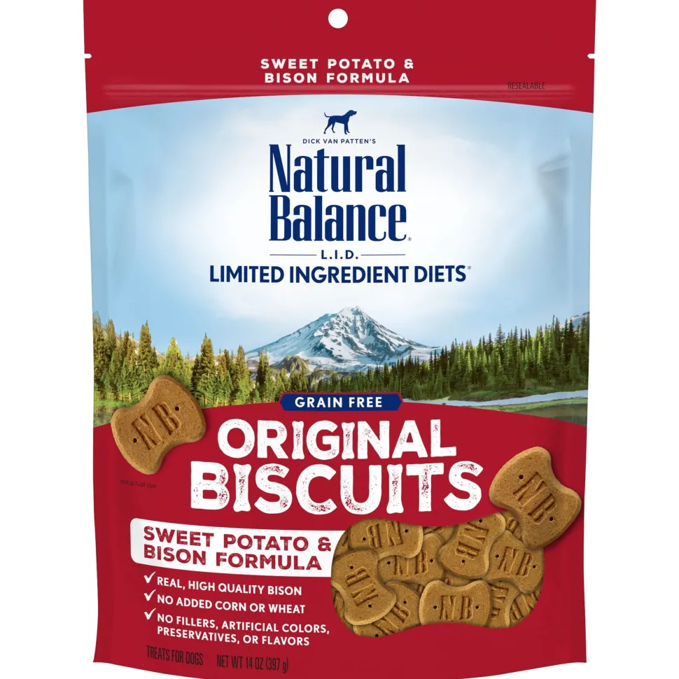 Natural Balance Pet Foods Limited Ingredient Treats Original Biscuits Dog Treats - Bison & Sweet Potato - 14 Oz