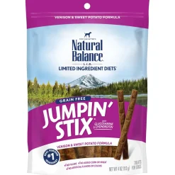 Natural Balance Pet Foods Limited Ingredient Diet Grain Free Jumpin' Stix Dog Treats - Standard - Venison - 4 Oz