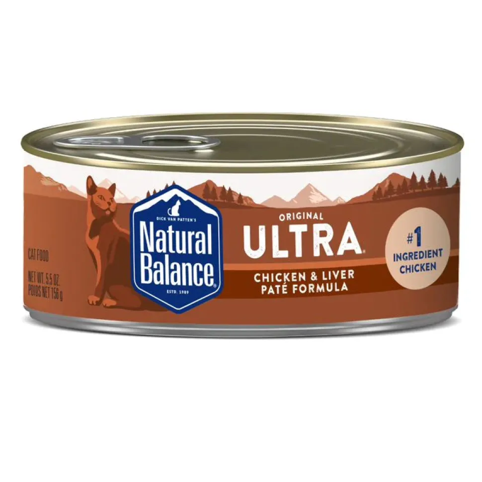 Natural Balance Pet Foods Ultra Premium Wet Cat Food Chicken & Liver Pate - 5.5 Oz - Case of 24