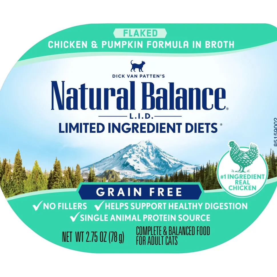 Natural Balance Pet Foods Limited Ingredient Diet Wet Cat Food Chicken & Pumpkin in Broth - 2.75 Oz - Case of 24