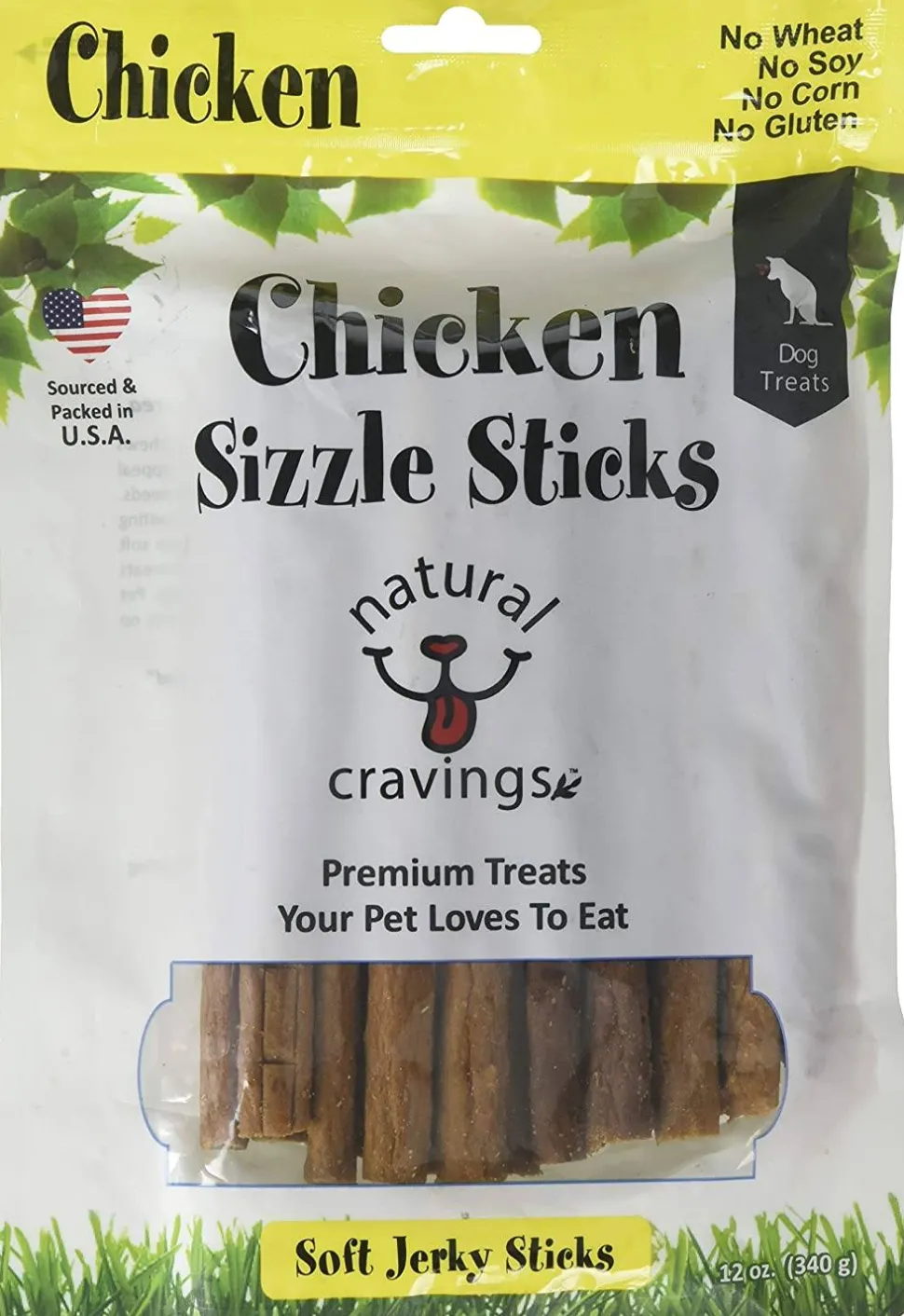 Natural Cravings USA Chicken Sizzle Sticks Soft jerky Dog Treats - 12 oz