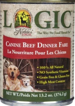 Nature's Logic Beef Canned Dog Food - 13.2 oz Cans - Case of 12