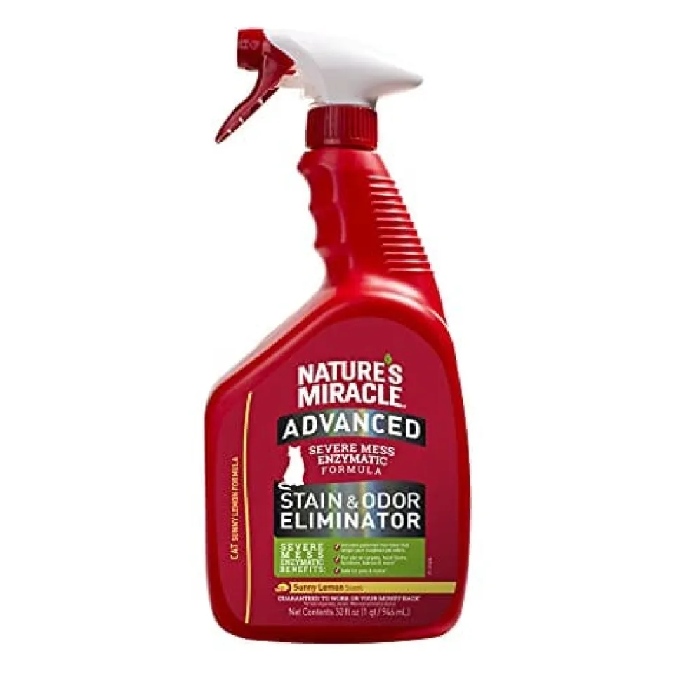 Nature's Mircale Advantage Stain & Odor Remover for Cats - Sunny Lemon - 32 Oz