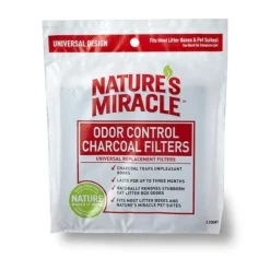 Nature's Mircale Odor Control Charcoal Cat Filters - 2 Pack