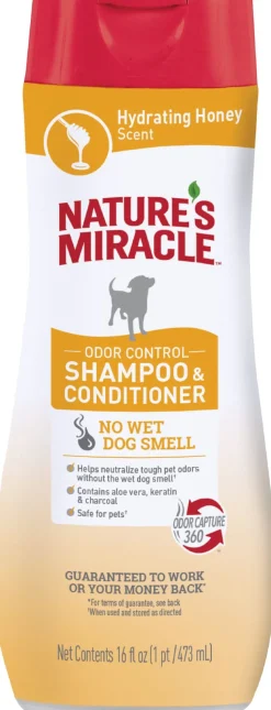 Nature's Mircale Odor Control Dog Shampoo & Conditioner - Hydrating Honey - 16 Oz