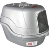 Nature's Mircale Oval Hooded Cat Litter Box - Silver - 25 X 19 X 12 In
