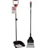 Nature's Mircale Rake N Spade Waste Scoop with Pan Dog Waste Pick Up - Black/Red