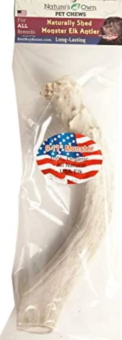 Nature's Own USA Elk Antler Natural Dog Chews - Natural - 9 - 11 In - Monster