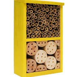 Nature's Way Better Gardens Deluxe Pollinator House - Yellow - 11 X 6.5 X 3.75 In