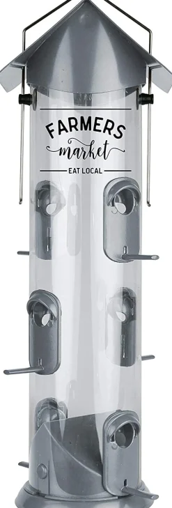 Nature's Way Farmhouse Deluxe Easy Clean Tubed Wild Bird Feeder - Silver - 2.8 Qt Cap