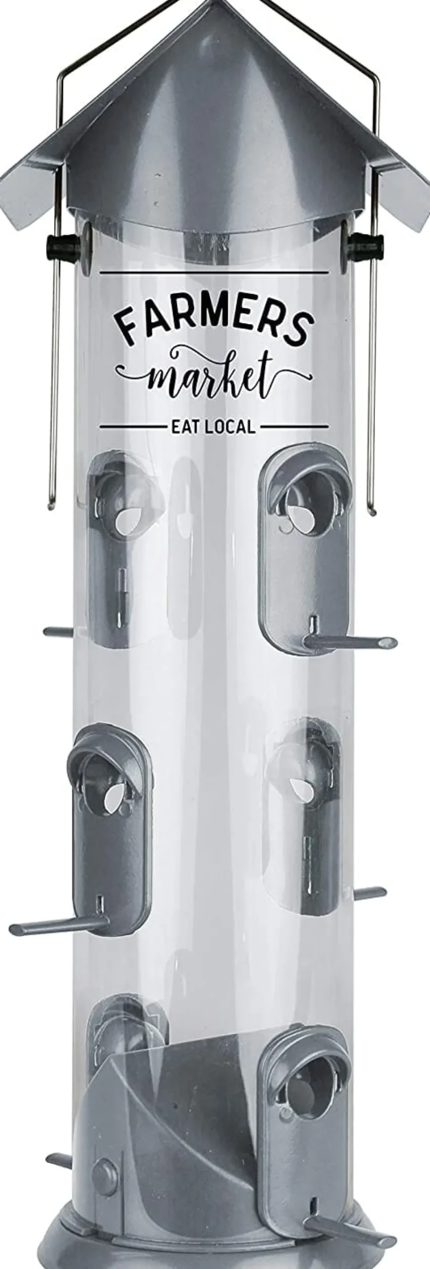 Nature's Way Farmhouse Deluxe Easy Clean Tubed Wild Bird Feeder - Silver - 2.8 Qt Cap
