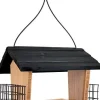 Nature's Way Hopper Wooden Wild Bird Feeder with Suet Cages - Bamboo - 3 Qt Cap