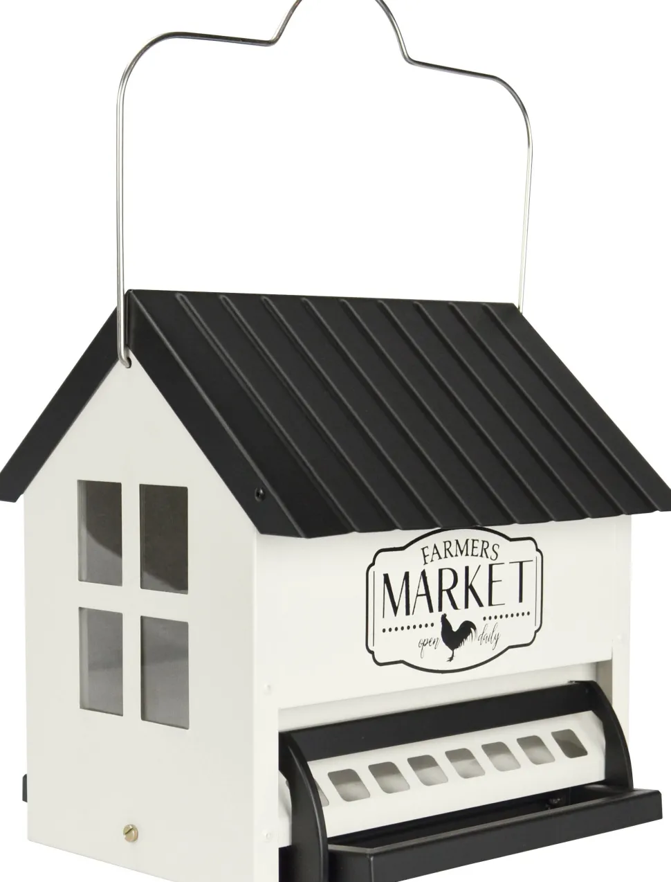 Nature's Way Squirrel Shield Metal and Squirrel-proof Hopper Wild Bird Feeder - White - 5.5 Qt Cap