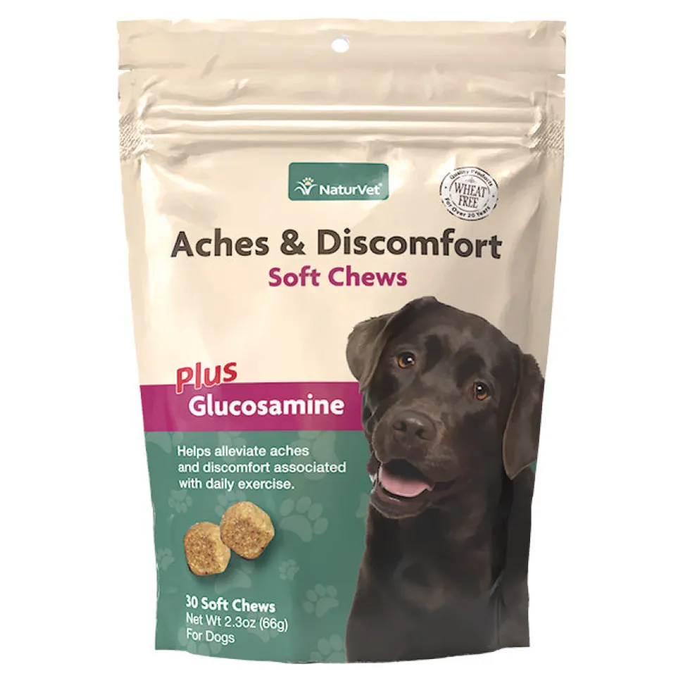 Naturvet Aches & Discomfort Soft Chew Hip and Joint Dog Supplements - 30 ct Bag