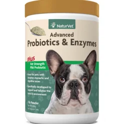 Naturvet Advanced Probiotic & Enzymes Powder Digestive Dog Supplements - 1 lb Jar