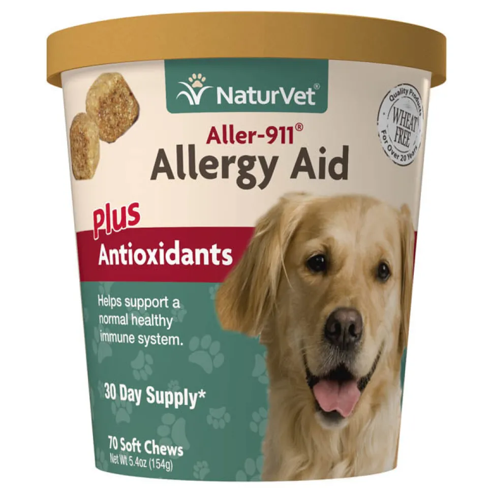 Naturvet Allergy Aid Plus Antioxidants Soft Chew Cat and Dog Supplements - 70 ct Cup