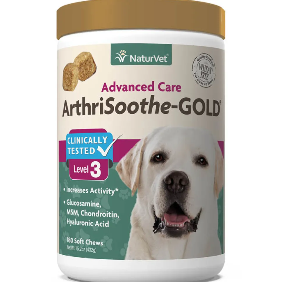 Naturvet ArthriSoothe GOLD Soft Chew Hip and Joint Cat and Dog Supplements - 180 ct Jar