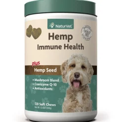 Naturvet Hemp Immune Health Plus Hemp Seed Soft Chew Dog Supplements - 120 ct Jar