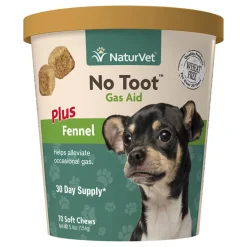 Naturvet No Toot Gas Aid Soft Chew Dog Supplements - 70 ct Cup