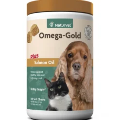 Naturvet Omega Gold Plus Salmon Oil Soft Chew Cat and Dog Supplements - 180 ct Jar