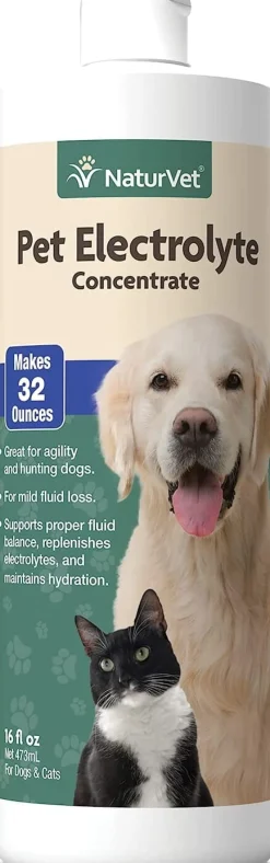 Naturvet Pet Electrolytes Liquid Concentrate Supplements for Dogs and Cats - 16 Oz Bottle