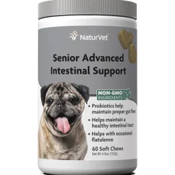 Naturvet Senior Intestinal Support Soft Chew Dog Supplements - 60 ct