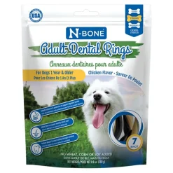 N-Bone Chicken Flavored Ring Adult Dental Dog Treats - Chicken - 7 Pack