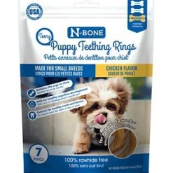 N-Bone Puppy Teething Ring Chewy Dog Treats Chicken Teeny - 7 Piece