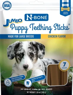 N-Bone Puppy Teething Sticks Jumbo Chicken Dog Chews - 7 Count
