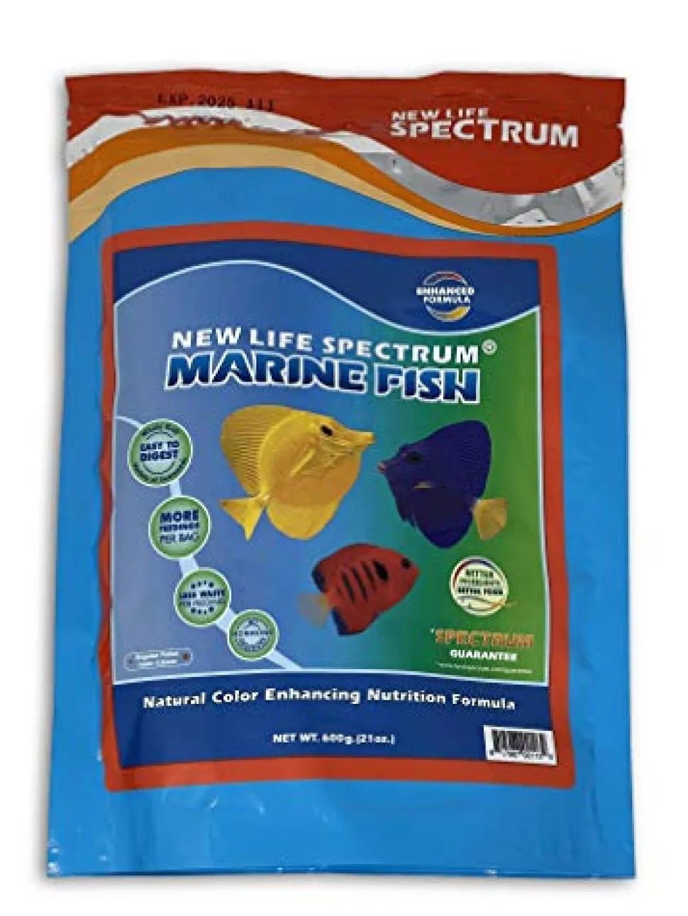 New Life Spectrum Naturox Marine Fish - 1 - 1.5 mm Sinking Pellets - 600 g