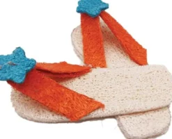 Nibbles Loofah Flip Flops Chews Small Animal Chewy Treats - Small - 2 Pack
