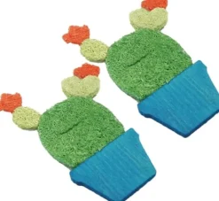 Nibbles Loofah Potted Cactus Small Animal Chew Toys - Small - 2 Pack