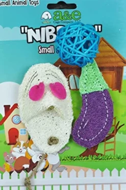 Nibbles Loofah Small Animal Chew Assortment 1 Small Animal Chewy Toys - Small - 2 Pack