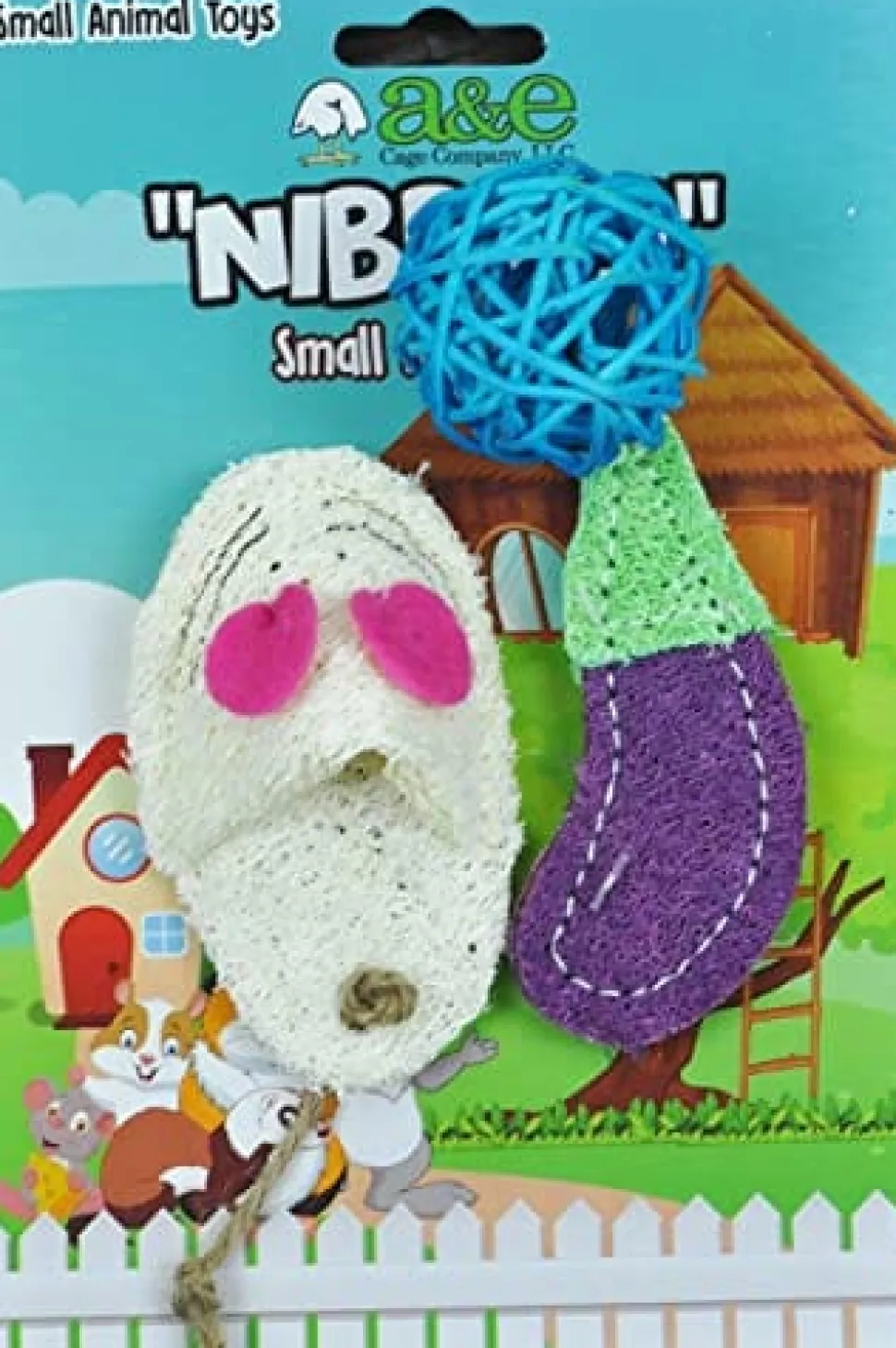 Nibbles Loofah Small Animal Chew Assortment 1 Small Animal Chewy Toys - Small - 2 Pack