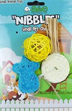 Nibbles Loofah Small Animal Chew Assortment 2 Small Animal Chewy Treats - Small - 2 Pack