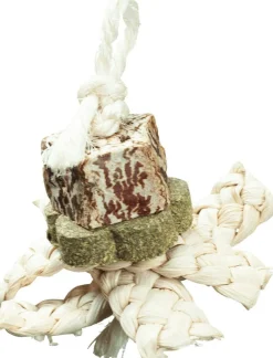 Nibbles Timothy Hay Braids with Shreddable Hay Grass Small Animal Chew Toy
