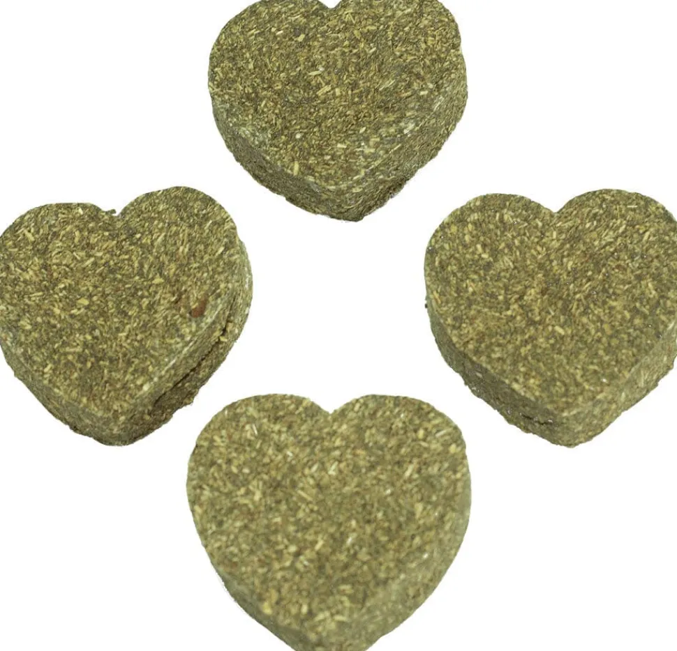 Nibbles Timothy Hay Heart Chews Bites Small Animal Chewy Treats - 4 Pack
