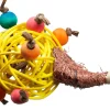 Nibbles Vine Ball Small Animal Chew Toy with Wood Beads And Rope