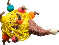 Nibbles Vine Ball Small Animal Chew Toy with Wood Beads And Rope