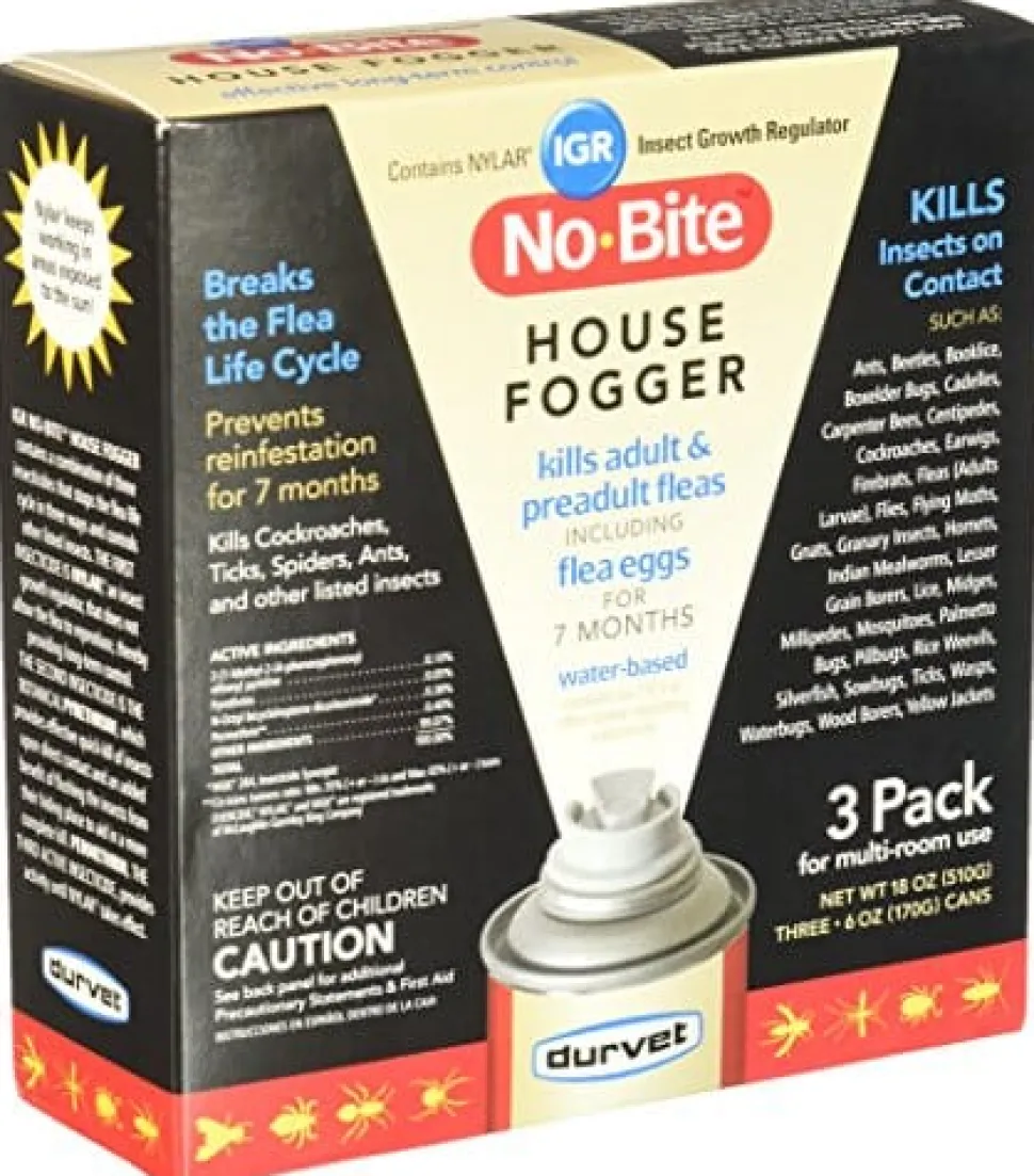 No-Bite Igr House Flea and Tick Dog Foggers - 6 Oz - 3 Pack