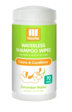 Nootie Cucumber Melon Waterless Shampoo Wipes For Dogs & Cats