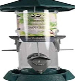 North States 2-In-1 Hinged Port Plastic Hopper Wild Bird Feeder - Green - 1.5 Lbs Cap