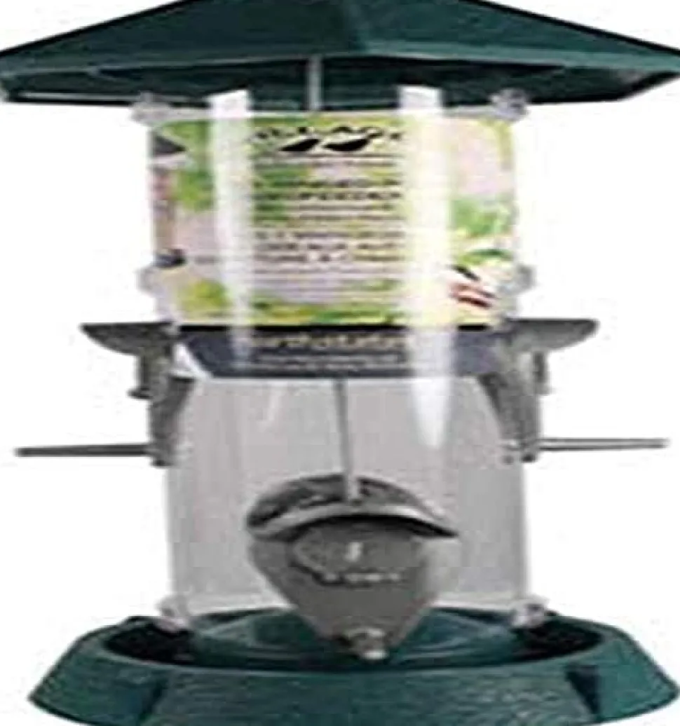 North States 2-In-1 Hinged Port Plastic Hopper Wild Bird Feeder - Green - 1.5 Lbs Cap