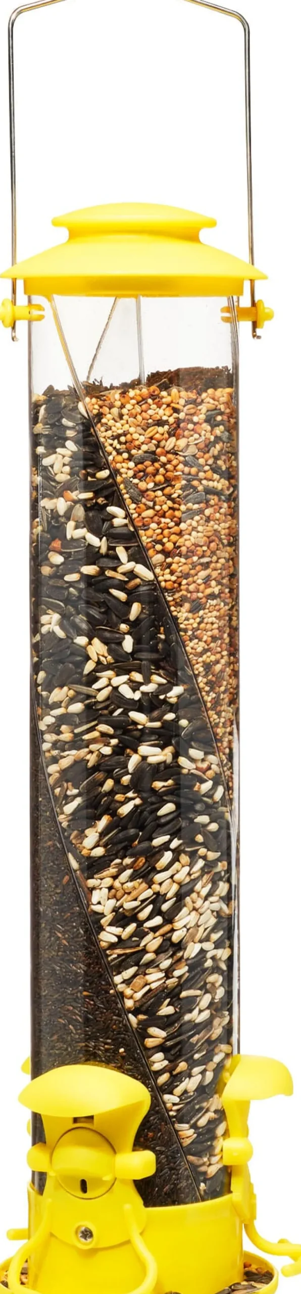 North States Triple Twist Tube Tubed Wild Bird Feeder - Yellow - 2 Lbs