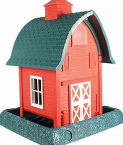 North States Village Collection Barn Plastic Hopper Wild Bird Feeder - Red - 5 Lbs Cap