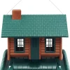 North States Village Collection Log Cabin Plastic Hopper Wild Bird Feeder - Green/Brown - 8 Lbs Cap