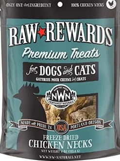 Northwest Naturals Freeze Dried Raw Chicken Neck Freeze-Dried Cat and Dog Treats - 10 count Bag