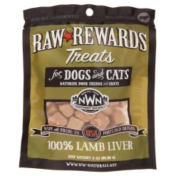 Northwest Naturals Freeze Dried Lamb Liver Treat Freeze-Dried Cat and Dog Treats - 3 oz Bag