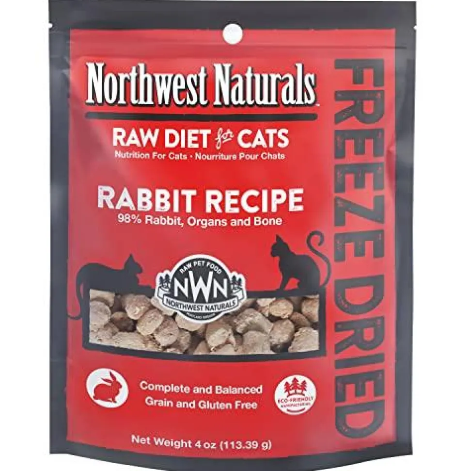 Northwest Naturals Freeze Dried Rabbit Cat Recipe Freeze-Dried Cat Treats - 4 oz Bag
